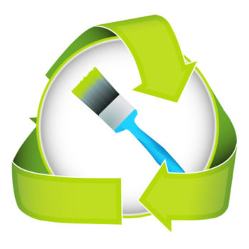 recycle icon + paint brush